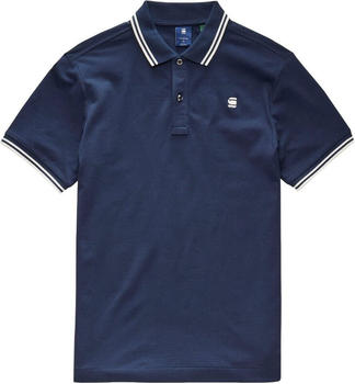G-Star Dunda Slim Stripe Short Sleeve Polo (D17127-5864) sartho blue