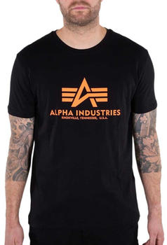 Alpha Industries Basic Reflective Print Short Sleeve T-Shirt (100501RP) schwarz