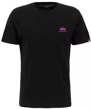 Alpha Industries Basic Small Logo Short Sleeve T-Shirt (188505) black/magenta