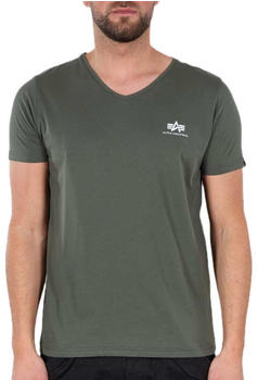 Alpha Industries Basic Small Logo V-neck T-Shirt (106513) dunkelgrün