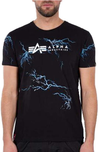 Alpha Industries Lightning All Over Print T-Shirt (106500) schwarz/blau
