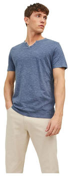Jack & Jones Split Neck Slim Fit Short Sleeve T-Shirt (12164972) blau