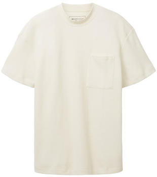 Tom Tailor Denim T-Shirt mit Waffelstruktur (1036928) wool white