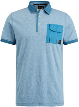 PME Legend Short sleeve polo yarn dyed fine stripe jersey (PPSS2303800-5062) cendre blue