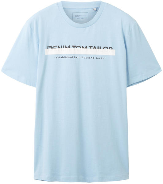 Tom Tailor Denim T-Shirt mit Logo Print (1037653-32245) washed out middle blue