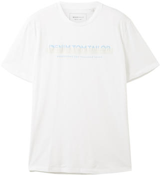 Tom Tailor Denim T-Shirt mit Logo Print (1037653-20000) white