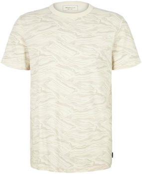 Tom Tailor Denim T-Shirt mit Allover-Print (1033041-30330) creme light grey marble print