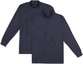 Ragman Stehkragenshirt langarm 2er Pack (DP400160-070) marine