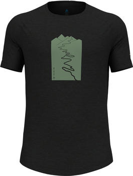 Odlo Ascent Performance Wool 130 T-Shirt mit Trailprint black melange