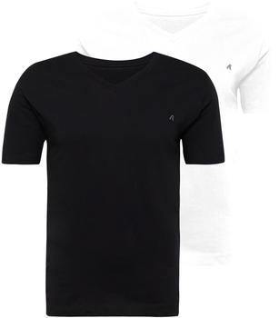 Replay V-Shirt (M3589) 2-tlg. schwarz/weiß