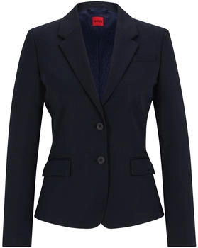 Hugo Einreiher aus Stretch-Gewebe mit fallendem Revers - Style Aredana 50516131 Dunkelblau