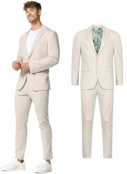 Jeff Anzug 2-Teiler Slim Fit Jersey beige