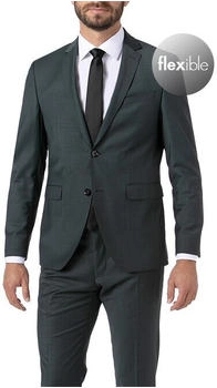 HECHTER PARIS Sakko Herren Slim Fit Reverskragen grün Schurwoll-Stretch