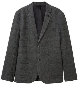 Tom Tailor Casual Sakko Reverskragen grau schwarz kariert