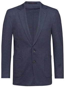Greiff Jersey-Sakko Revers Regular Fit blau schwarz