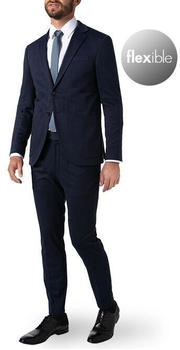 Joop! Sakko Herren Slim Fit Reverskragen Jersey blau meliert