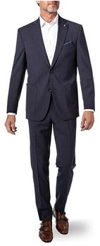 Carl Gross Anzug Slim Fit Reverskragen blau schwarz Schurwolle