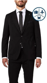 Carl Gross Sakko Herren Slim Fit Reverskragen Jersey schwarz