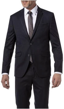 HECHTER PARIS Sakko Herren Slim Fit Reverskragen blau schwarz Schurwoll-Stretch