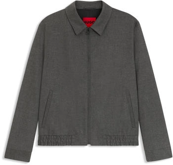 HUGO Melierte Slim-Fit Jacke aus Stretch-Flanell - Style Hellys241F1X 50547290 Grau