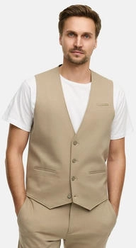 Jeff Anzugweste Herren slim fit jersey beige