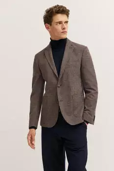 Bugatti Modern Fit Jersey Stretch Sakko Taschen 390-braun