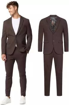 Jeff Chris SET Anzug (J1-049JF) black coffee