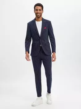 Finshley & Harding Slim Fit Anzug (780919) marine/weiß