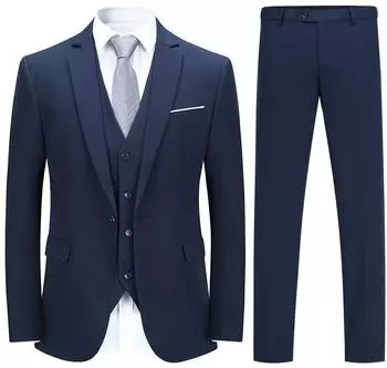 Youthup Regular Fit 3-Teilig Anzug navy