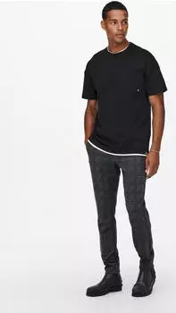 Only & Sons Onsbrad Life Slim Check 0184 Hose schwarz