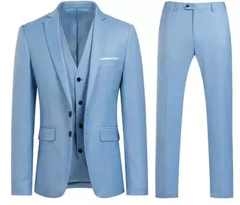 Youthup 3-teiliger Slim Fit 2-Knopf Anzug (EH3S533TL0M) azurblau