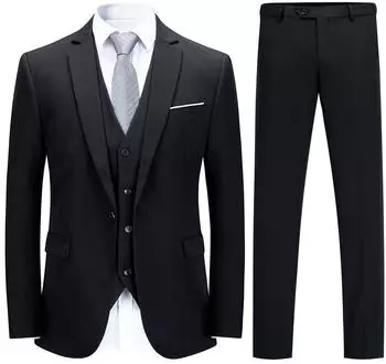 Youthup Slim Fit 3-teiliger Anzug (EHXZ03HS0L) schwarz