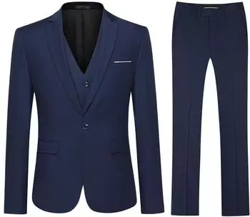 Youthup Slim Fit 3 Teilig Anzug (EHXZ03NA-2L) dunkelblau