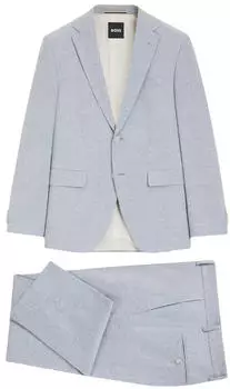 Hugo Boss Zweiteiliger Regular-Fit Anzug aus Stretch-Bouclé Style H-Jeckson-2Pcs-253 50561822 Hellblau