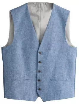 Next Fashion Anzugweste aus Leinengemisch (H2996223) rauchblau