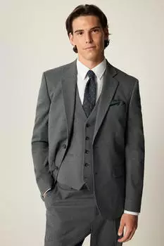 Next Fashion Flanell Anzugsakko Slim Fit (K8656218) grau