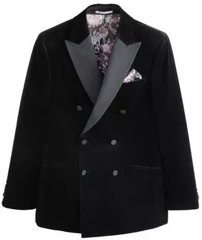 Next Fashion Zweireihiges Sakko mit Hahnentrittmuster schwarz