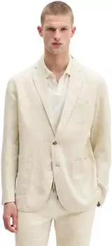 Marc O'Polo Leinen Blazer Slim Fit grau