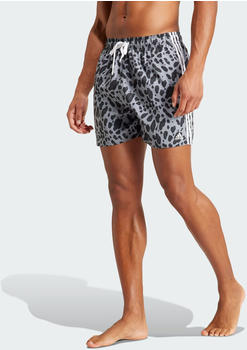 Adidas Essentials 3-Stripes Animal-Print Clx Swim Shorts black/carbon (IS1559)