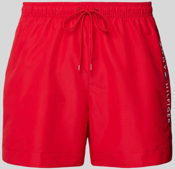 Tommy Hilfiger Original Logo Mid Length Swim Shorts (UM0UM03258) red