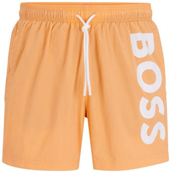 Hugo Boss Badeshorts aus schnell trocknender Popeline mit vertikalem Logo-Print (50515296) orange