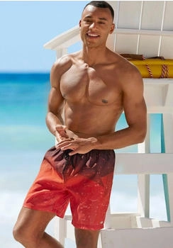H.I.S Jeans Badeshorts Farbverlauf rot bedruckt
