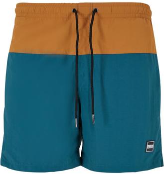Urban Classics Block Swim Shorts Badehose teal toffee