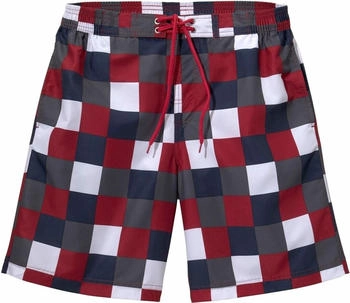 Buffalo Badeshorts grau dunkelgrau rot wei&szlig;