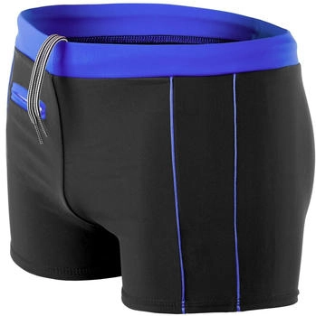 Aquarti Badehose Kurz Kontrastpaspel schwarz blau