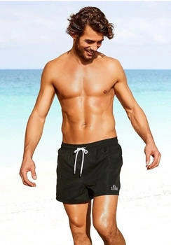 S.Oliver Badeshorts komplementäres Farbdesign schwarz