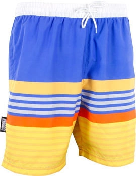 GUGGEN Mountain Badehose blau gelb orange weiß