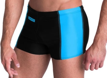 Aquarti Badehose Reißverschlusstasche schwarz blau