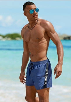Venice Beach Badeshorts großem Logo blau schwarz