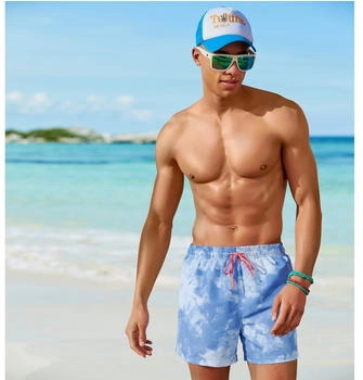 Venice Beach Badeshorts Mat Batikdruck weiß